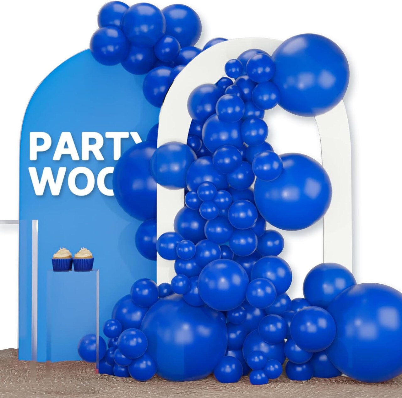 Persian Blue Balloons, 120 pcs Dark Blue Different Sizes Pack of 18 Inch 12 Inch 10 Inch 5 Inch for Balloon Garland or Arch as Birthday Decorations, Party Decorations, Blue-Y59